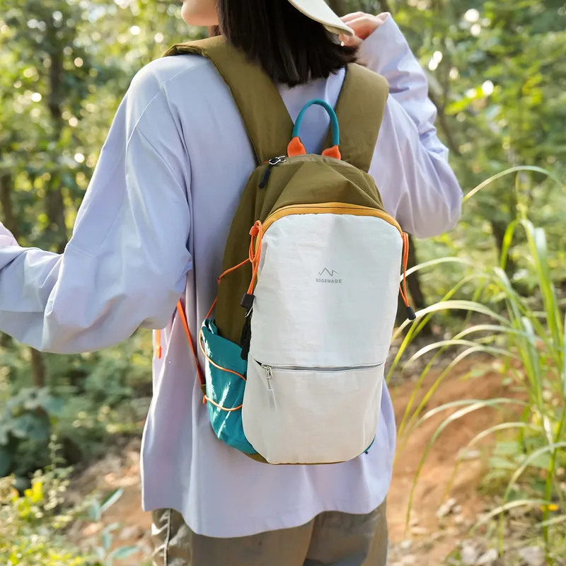 Outdoor lightweight color-blocked backpack for men and women, casual sports hiking bag, lightweight daily commuting travel backp