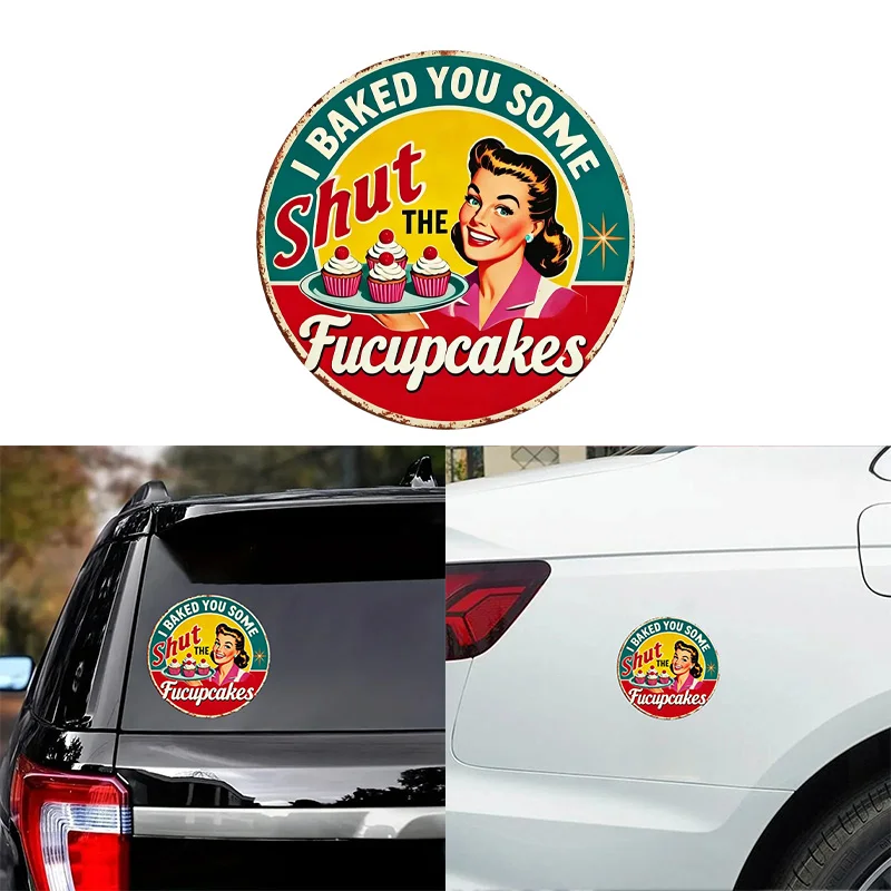 Retro Baking Women's Vinyl Car Stickers, Used As Retro Humorous Stickers for Decorating Cars, Motorcycles, Helmets, and Laptops