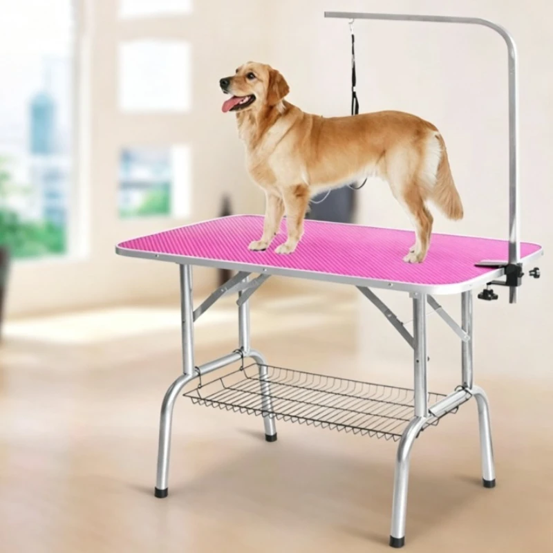 Pet Grooming Table Foldable Portable Anti-Slip Table Home Bathing Blowing Trimming Tables with Shelf Pets Products Supplies