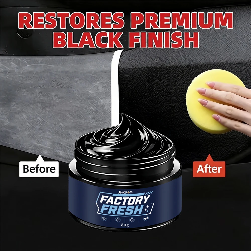 Car Plastic Leather Restorer Cream Deep Black Dye Penetrates Trim Coating Hydrophobic Anti-Fade UV Protection Long-LastingYT2037