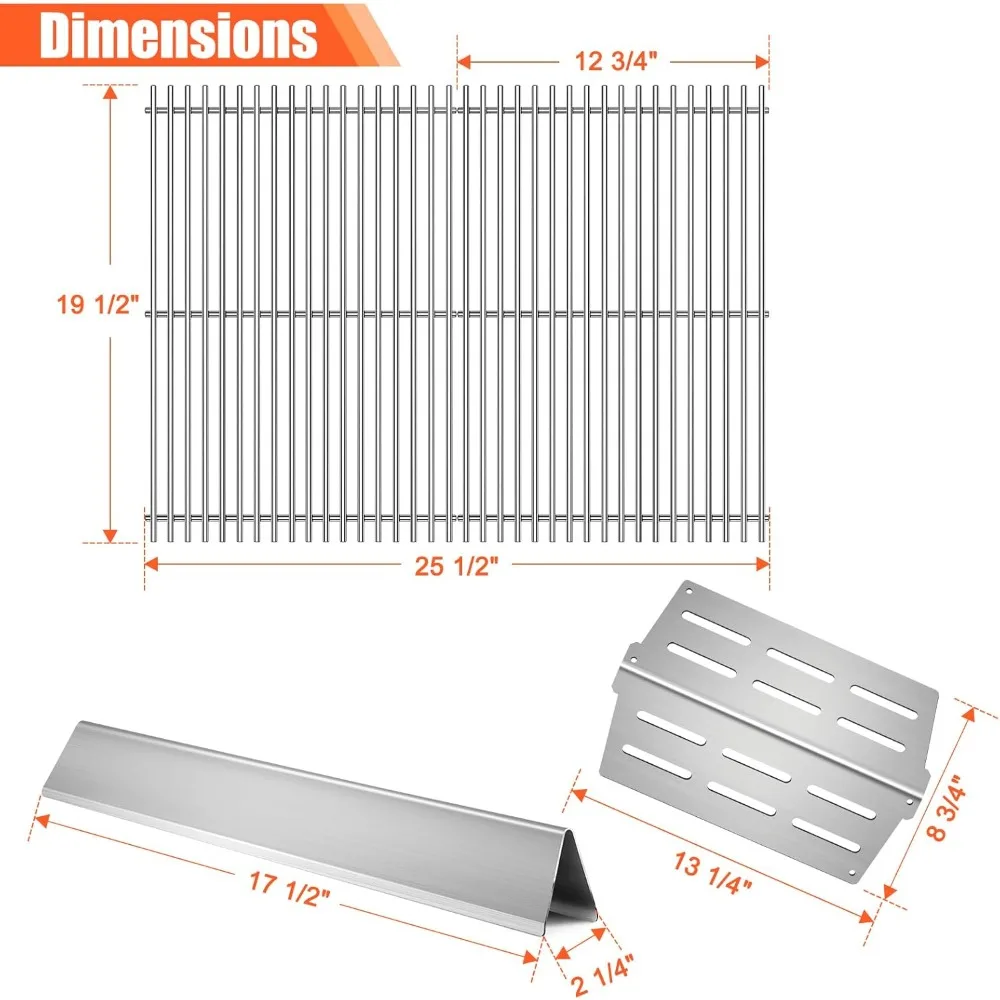 

Кухонные решетки 7622, тепловые дефлекторы 7620, стержни ароматизатора для гриля Weber Genesis, запасные части