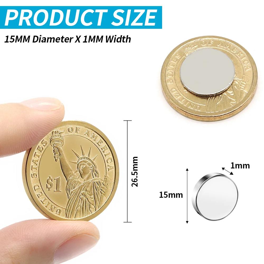 20/50 Pcs 15x1 Neodymium Magnet 15mm x 1mm N35 NdFeB Round Super Powerful Strong Permanent Magnetic imanes Disc 15*1 ﻿