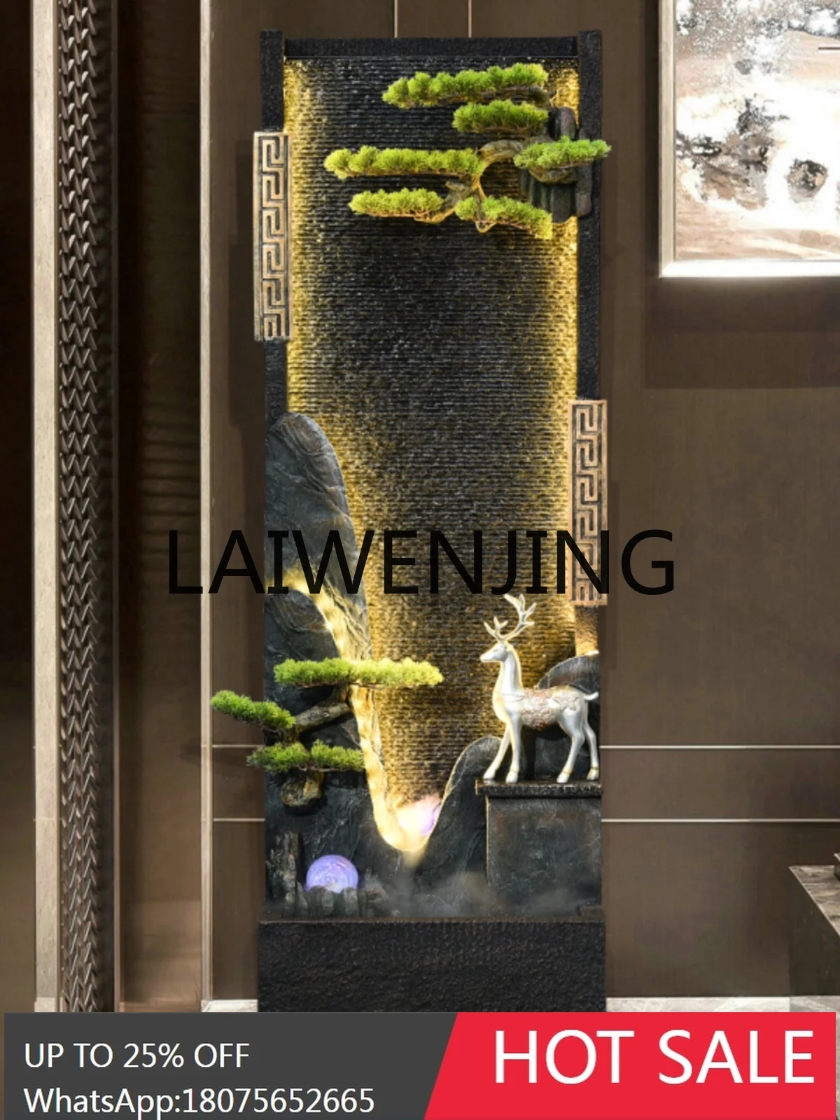 RWJ Living Room New Chinese Style Fortune Fountain Water Screen Fortune New Home Gift