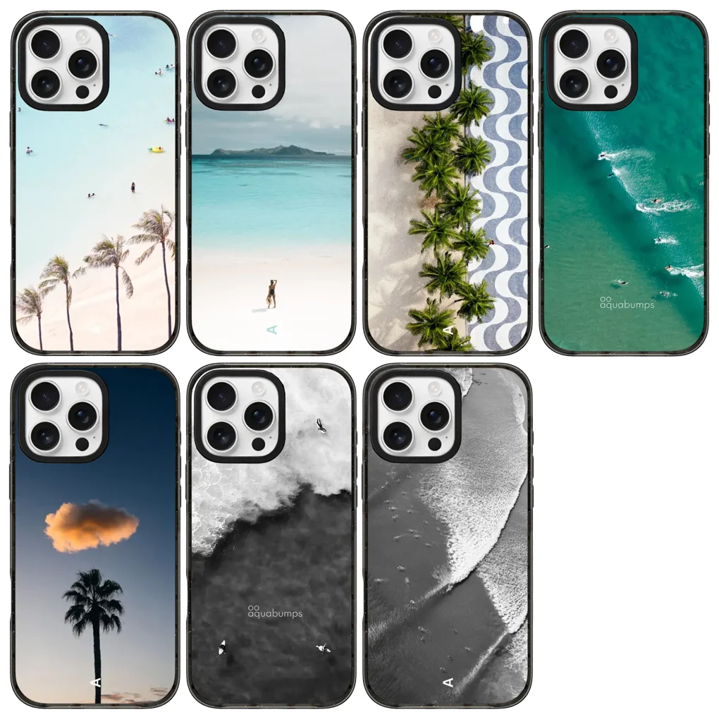 

Seabeach 2.0 Acrylic Black Border Magnetic Phone Case Cover for IPhone 17 16 15 14 13 12 Pro Max Case