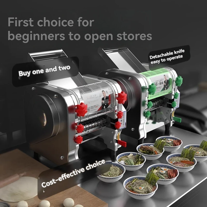 Electric Noodle Machine Commercial Small DesktopNoodle Press Stainless Steel Household Noodle Rolling Machine