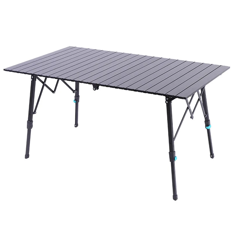 

Outdoor Aluminum Alloy Folding Table Modern Design Square Shape Portable Camping & Picnic Lifting Table with Wood Grain Finish