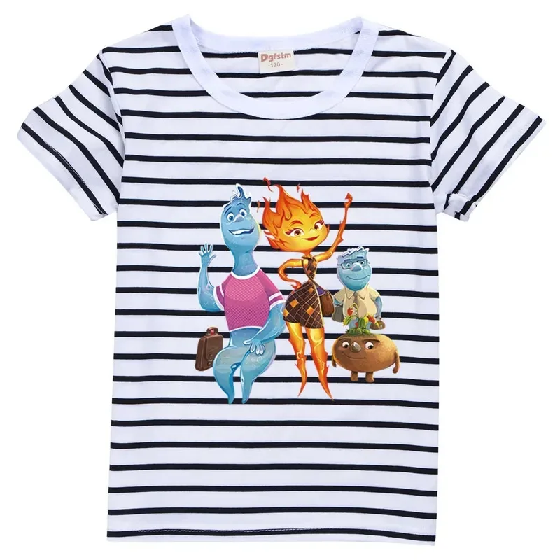 qq28Crazy elemental pyjamas set sommer kinder Kurzarm T-shirt nachtwäsche pyjamas ems feuer Wade druck baby anzug kleidung