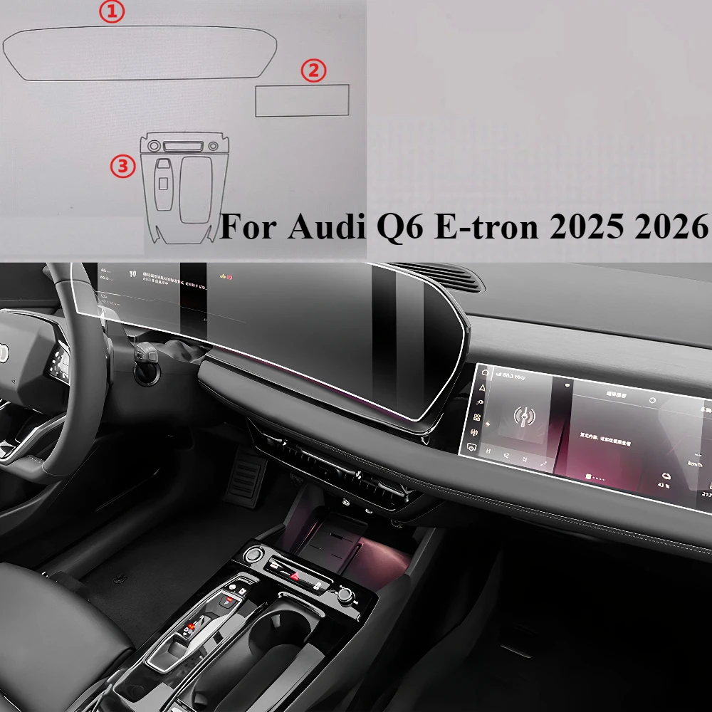 Para audi q6 e-tron 2025 2026 ppf filme de proteção acessórios interior transparente tpu painel de engrenagem de navegação gps console central