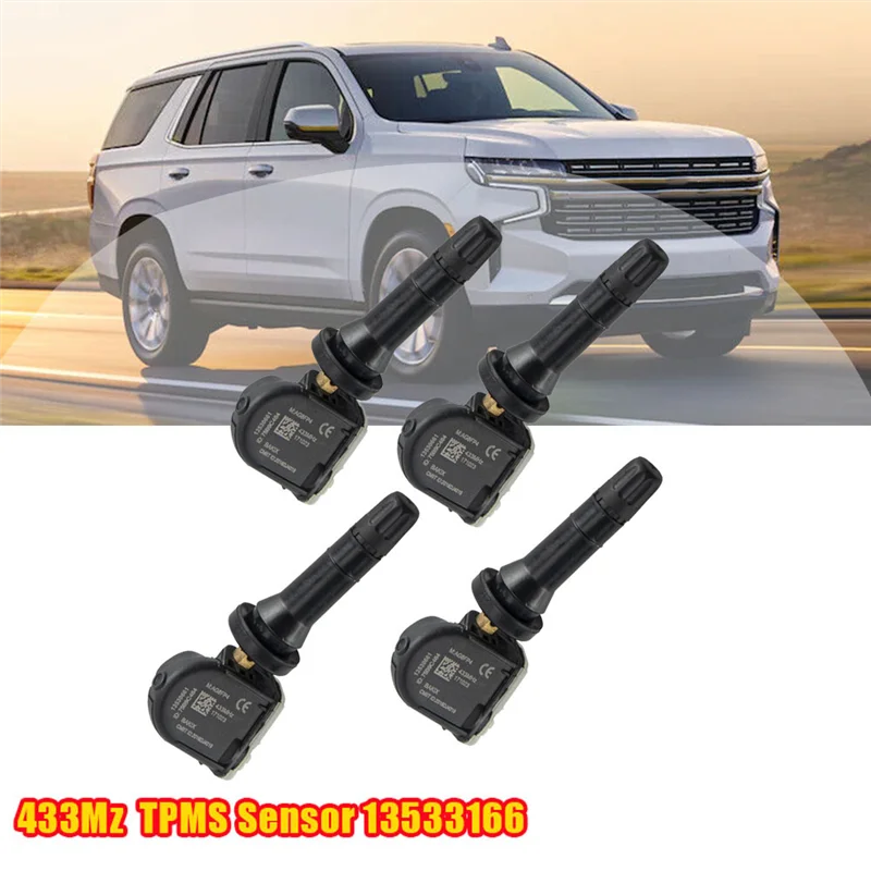 4Pcs TPMS Tire Pressure Sensor 13533166 for SiIverado ATS CT4 CT5 Escalade