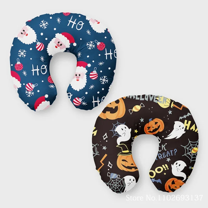 

Inflatable Neck Pillow for Kids and Adults, U-Shaped Pillow, Christmas and Halloween Travel Cushion, Family Friend Festivals Gif