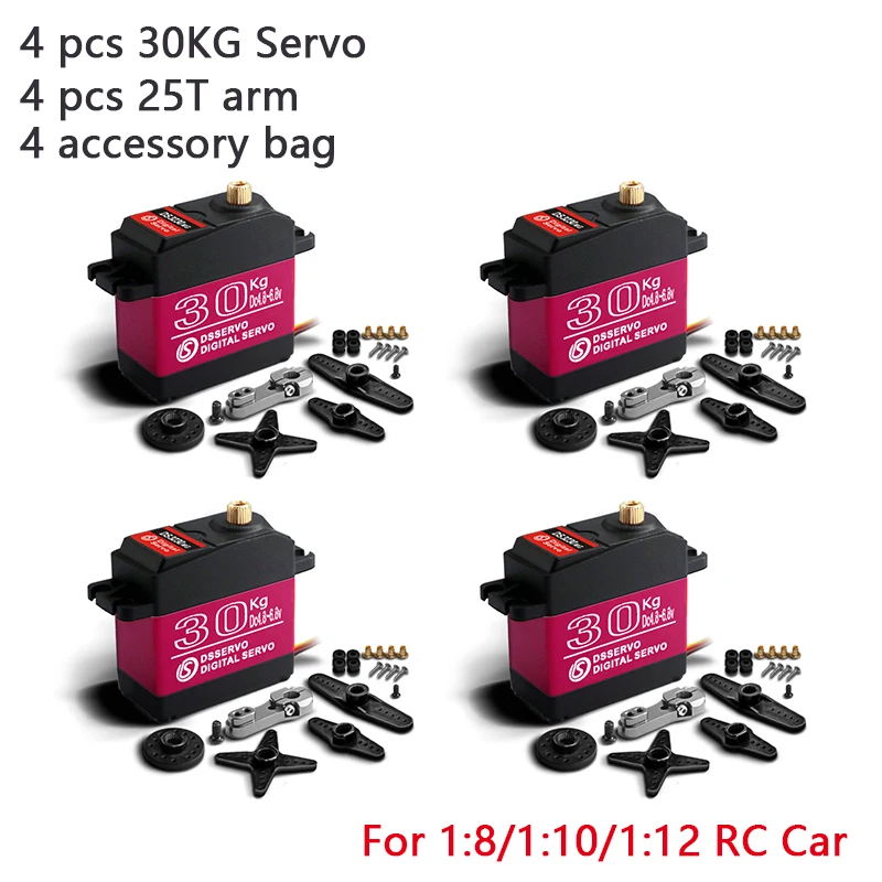 4X waterdichte servo 20kg 25kg 30kg 35kg 40kg hoge snelheid servo Pro Metal Gear digitale servo Baja servo voor 1/8 1/10 schaal RC auto's - afbeelding 1