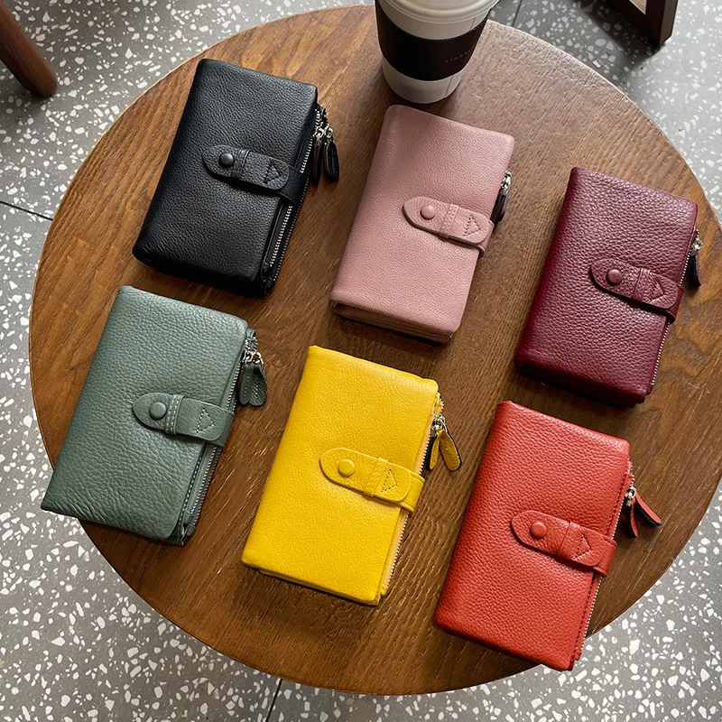 

Purse Women's Long Leather Multi-card Trade Simple Layer Cowhide Vertical Money Clip