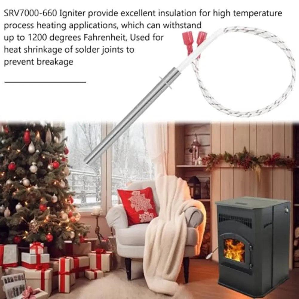 

Cartridge 4.9in SRV7000-660 Igniter Pellet Stove Repair 300W Power Rating 110 120V AC Operation Heating Section 3.9in