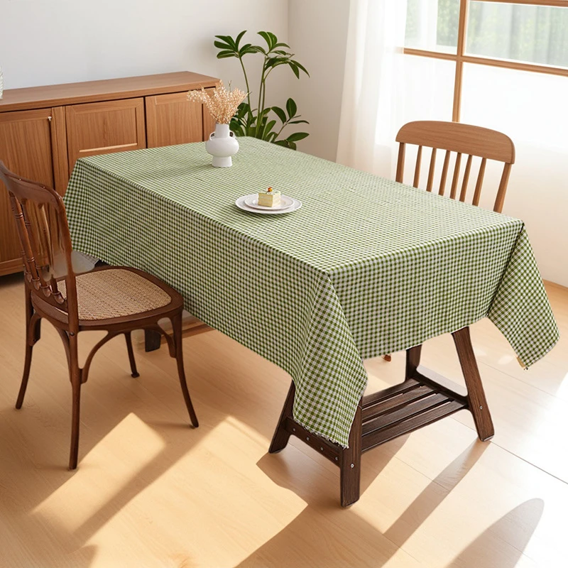 ins matcha checkered placemat tablecloth photo prop background cloth desk coffee table mat baking decoration Korean style