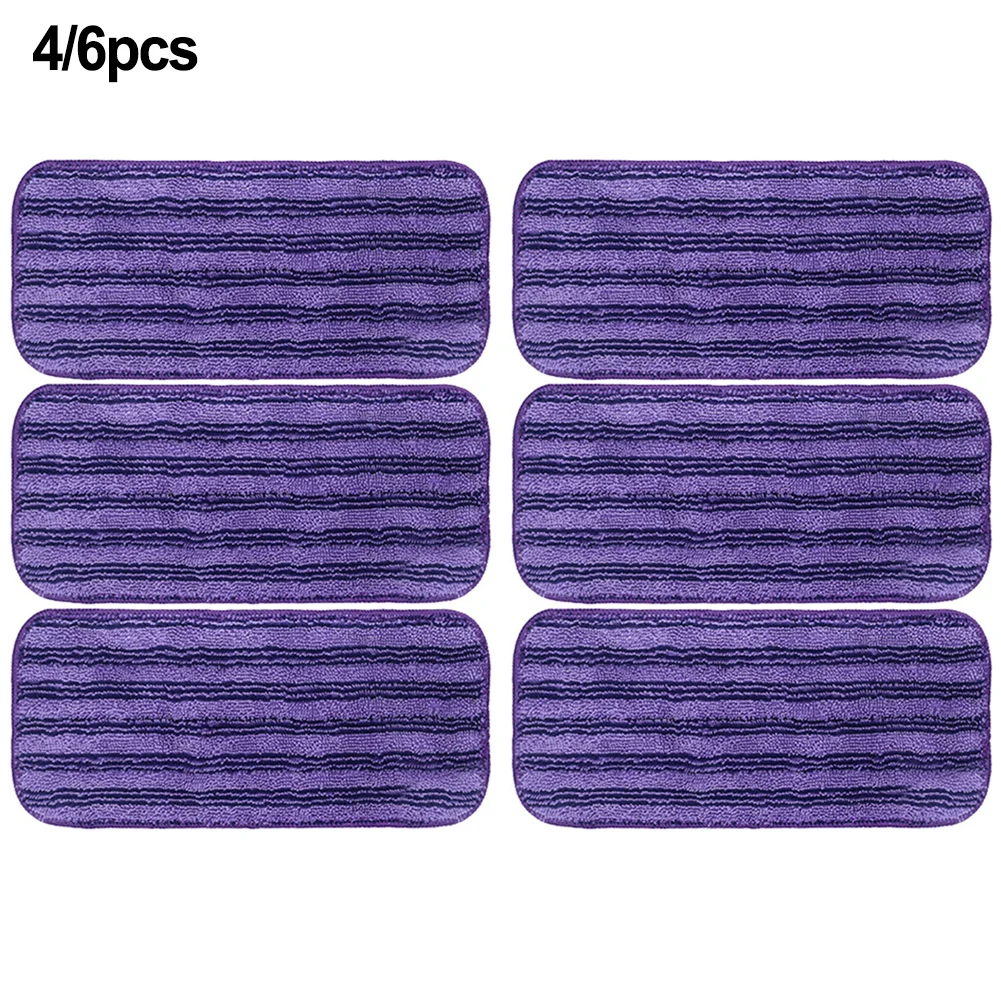 4/6pcs Reusable Mop Pads Microfiber Cloth For For Swiffer Wet Jet Mop Wet Pads Machine Washable Up To 100 Times