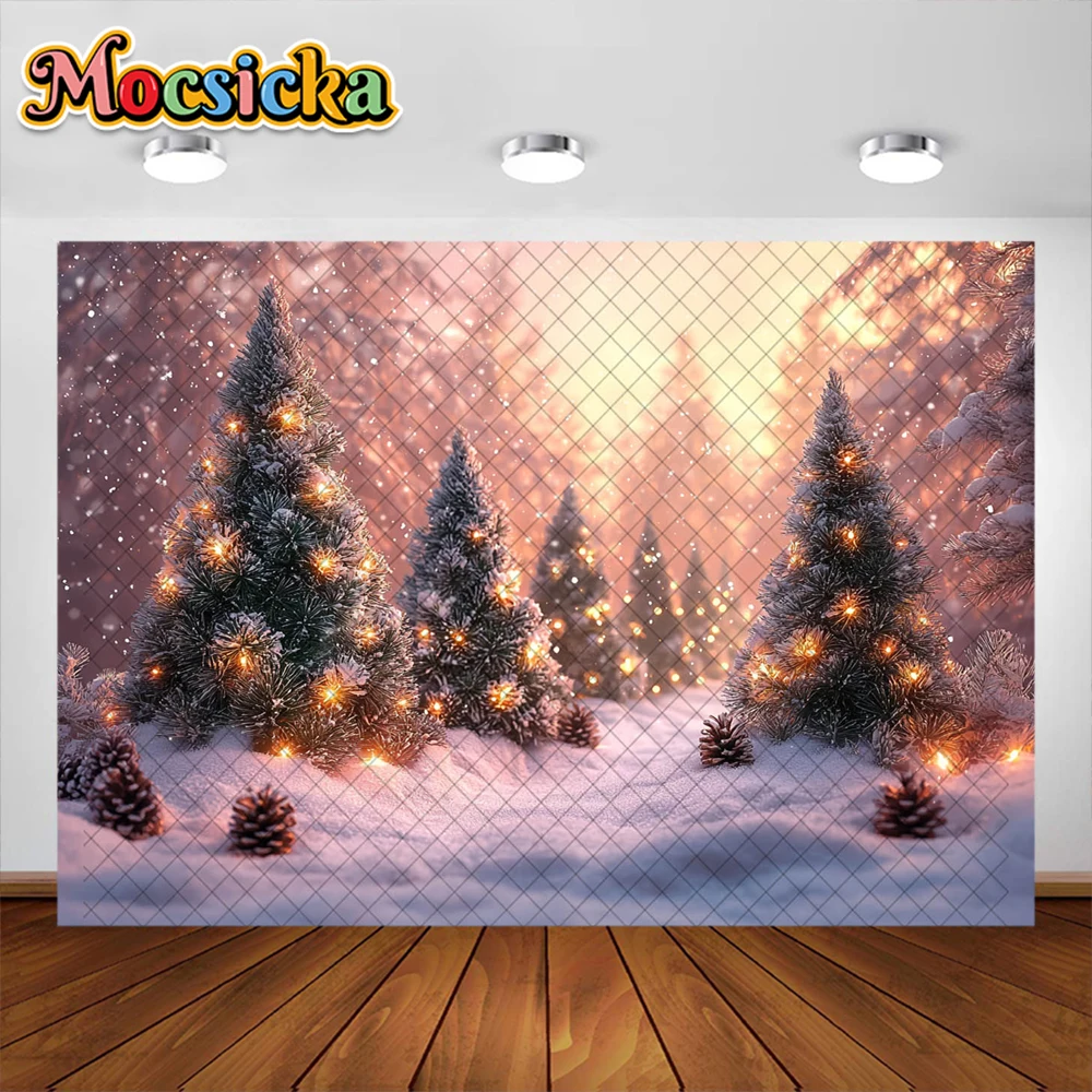 الشتاء عيد الميلاد التصوير خلفية البدائية الغابات العميقة الثلوج الديكور خلفية الاطفال عطلة لوازم الحفلات استوديو الدعائم