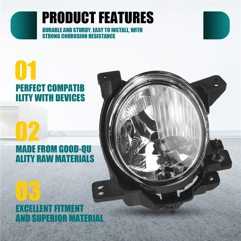

Premium 1Pair Car Front Bumper Fog Lights Assembly Driving Lamp Foglight For Hyundai Santa Fe 2011 2012