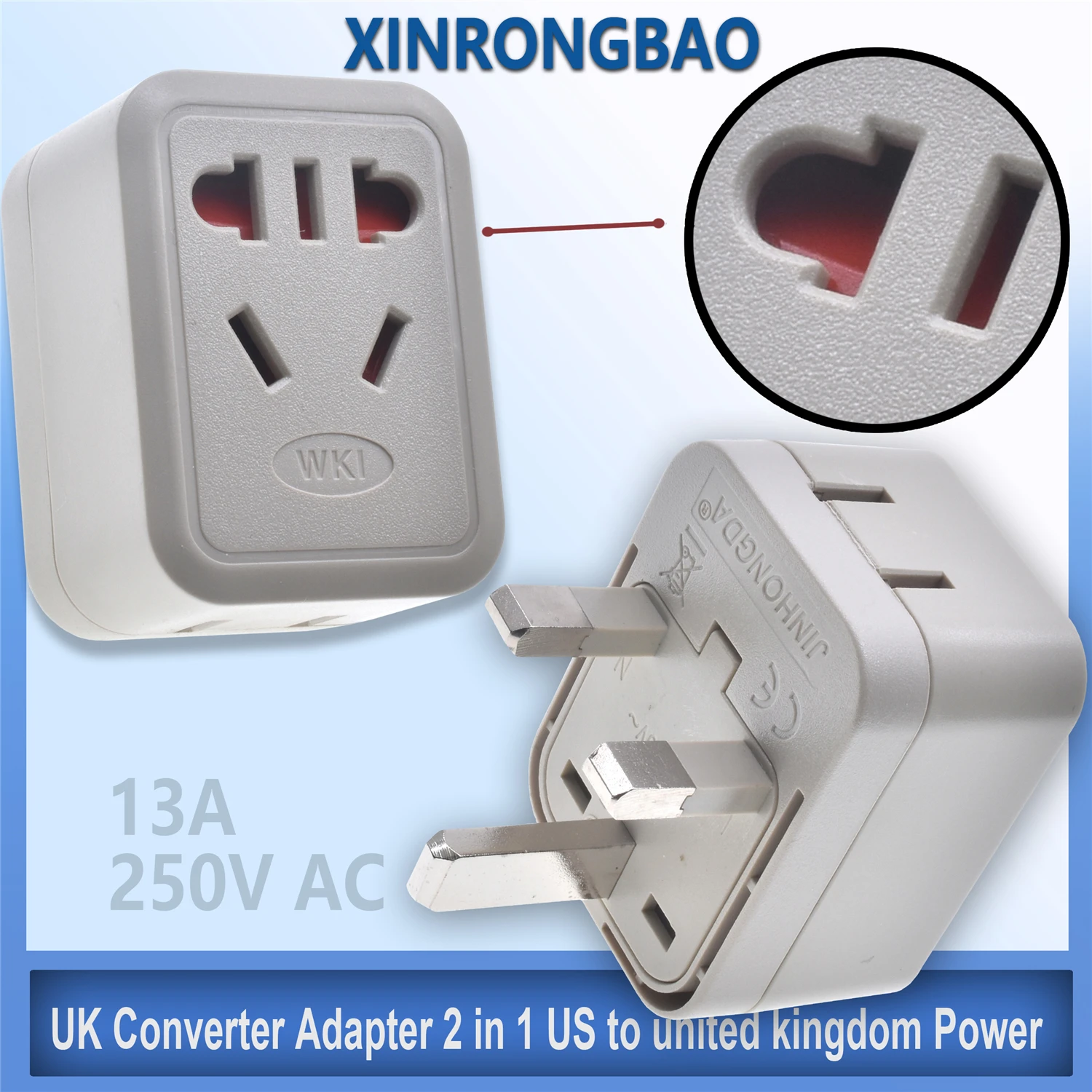 Universal to UK Converter Adapter 2 in 1 US to united kingdom Power Adapter Type-G 3pins Square For Singopare Malaysia Dubai 13a