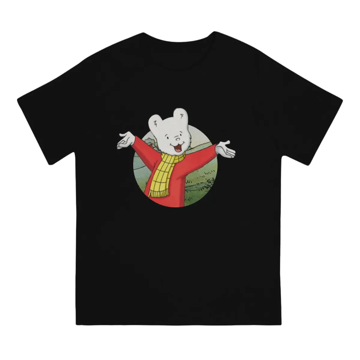 Awesome Happy T-Shirt Men Crewneck 100% Cotton T Shirt Rupert Bear Short Sleeve Tee Shirt New Arrival Clothes