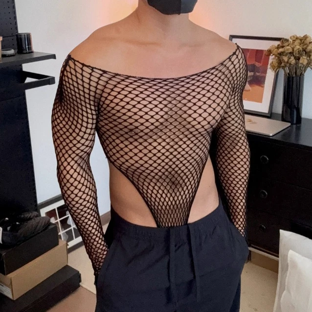 

Сексуальный сетчатый топ для мужчин, дышащие костюмы, мужские модные боди, осенне-зимнее нижнее белье, фетиш-одежда, Ropa Interior Hombres