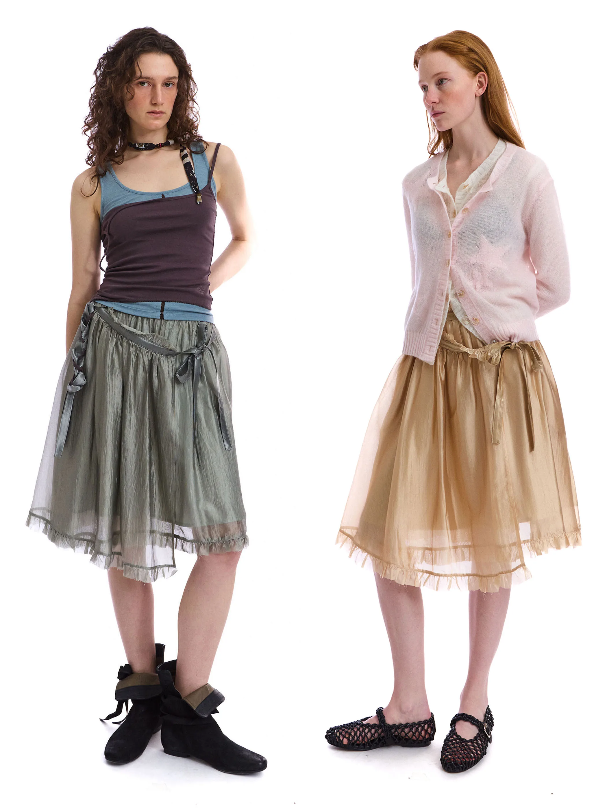 

Neverseez Acetate Structure Earlet Ruffle Tie Half Skirt Youth mid Waist Straight Leg Spring Season Fashion Ladies Skirts