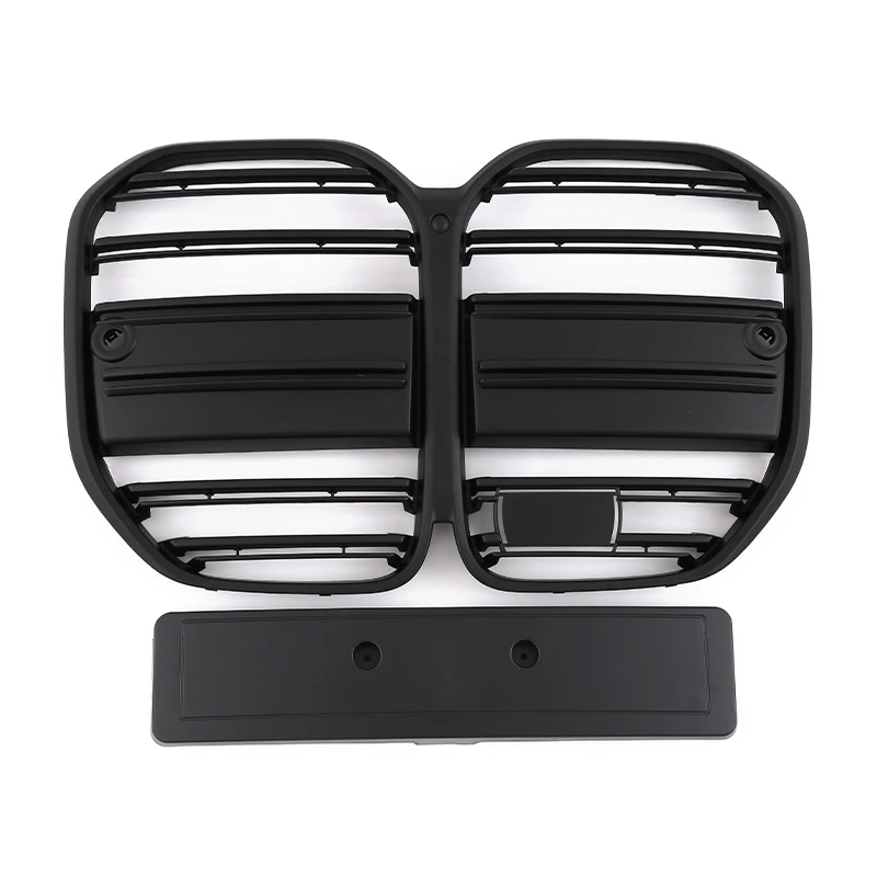 

For Bmw 4 Series G22 G23 ABS Matte Black Double Slats Frame Grille With ACC For Bmw G22 G23 2021 2-Door 2022 2023 G22 Grill