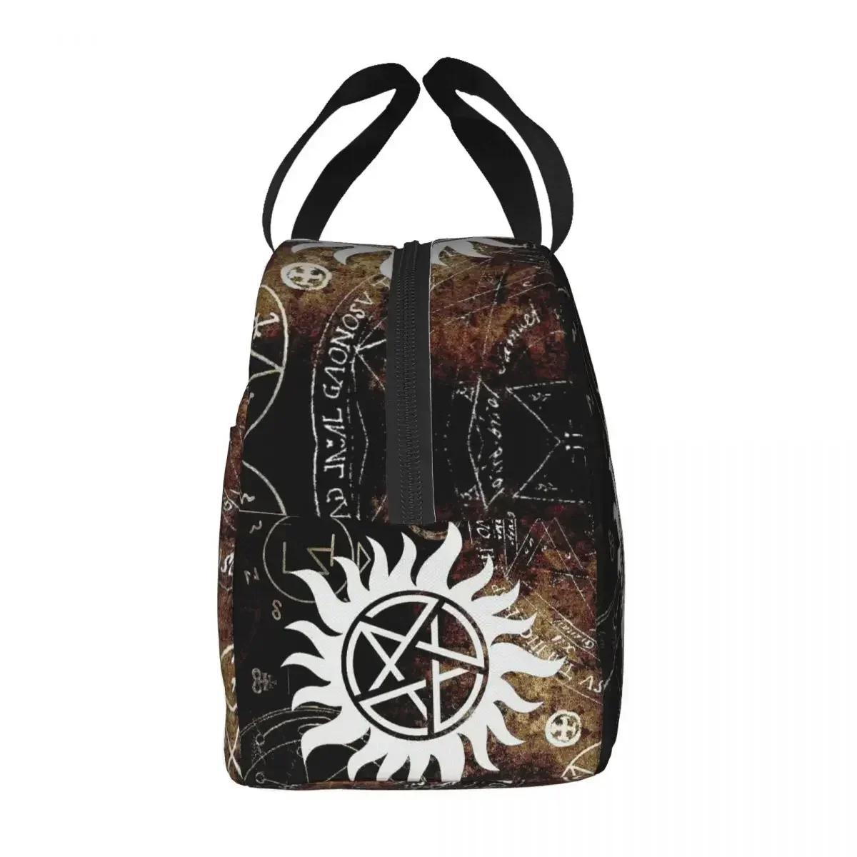 Custom Bag Custom Supernatural Symbols Insulated Lunch Bag For Women Portable Winchester Brothers Cooler Thermal Lunch Box Campi