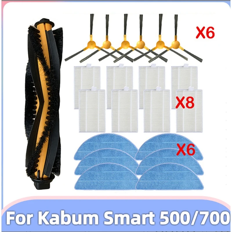 For Kabum Smart 700 / 500 Robot Vacuum Cleaner Accessories Main Roller Side Brush HEPA Filter Mop Cloth 21 PCS