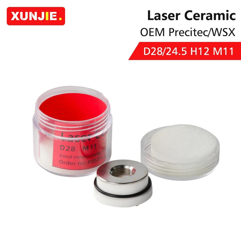 XUNJIE fibra Laser ceramica 28mm M11 KT B2 CON per Precitec Raytools WSX testa di taglio Laser parti del supporto dell'ugello