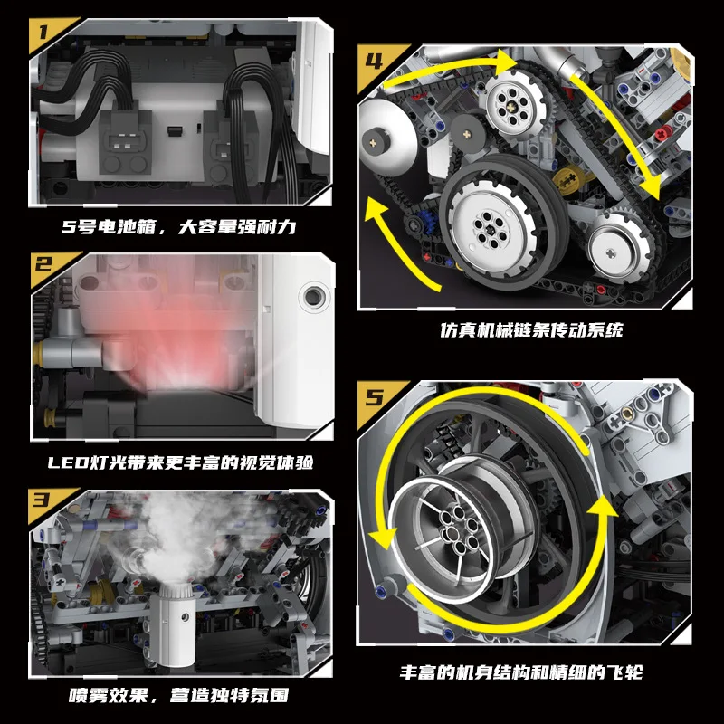 IN MAGAZZINO MOC Motore Elettrico Tecnico V8 Building Blocks Assemblaggio Mattoni Modello Giocattoli per Bambini Set Regalo Di Compleanno