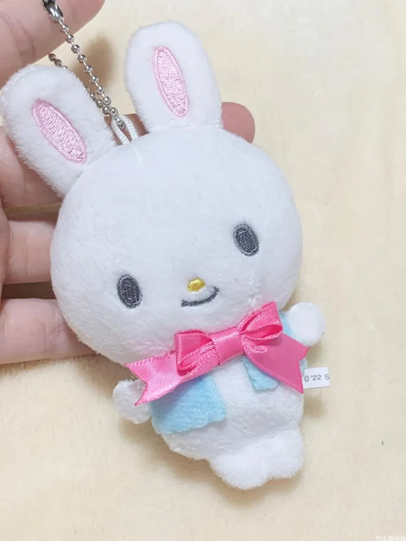 Rhythm White Bunny Cogimyun Friends Shrimp Cute Kawaii Plush Keychain Cartoon Anime Mini Key Chain Keyring Girls Toys Small Gift