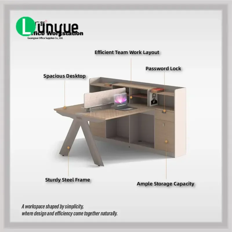Modular Office Workstation Desk with Large Storage Steel Frame Legs Durable One Stop Solution for Home Business Workspace