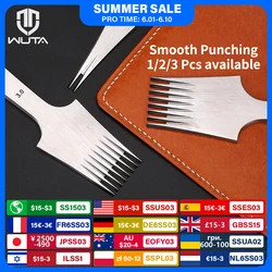 WUTA 1PC Professional Sharp Leather Chisel Punch French Style Pricking Iron Punching Tool High Polish DIY Leather Craft Tools