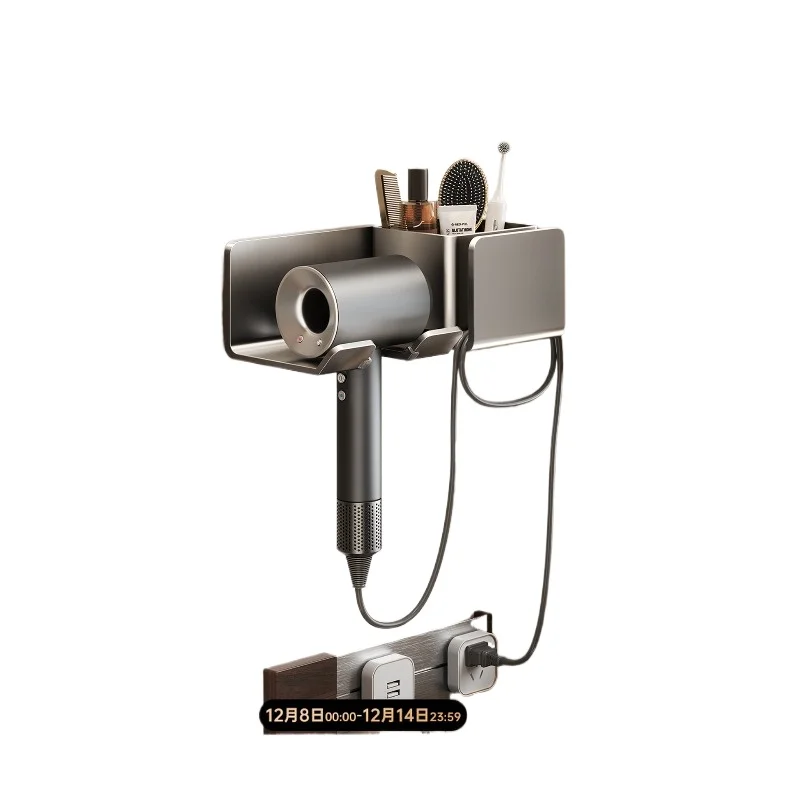 

Hair dryer rack No punching Toilet storage Winding hair dryer hanger Hair dryer bracket Bathroom shelf