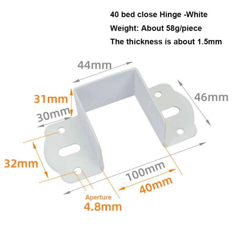 Dobradiças de cama de 11 estilos, fáceis de instalar, acessórios de hardware de cama espessada de alta qualidade com parafusos