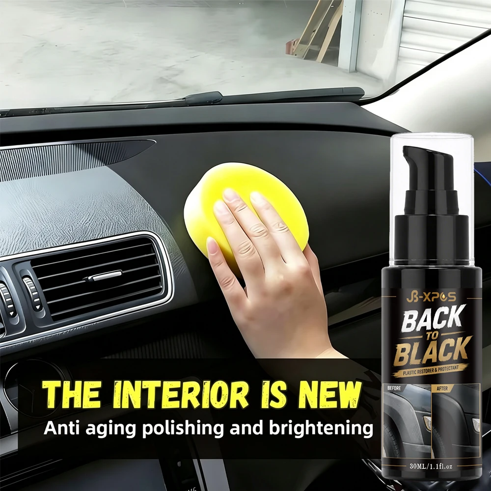 Car Plastic Restorer Coating Faded Trim Deep Black Hydrophobic Shield UV Protection Long-Lasting Auto Detailing  YT2013
