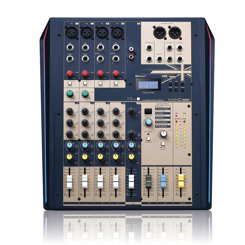 

Nano M08BT Compact analogue 8-channel mixing console with Bluetooth Connectivity Computer Audio Interface Recording