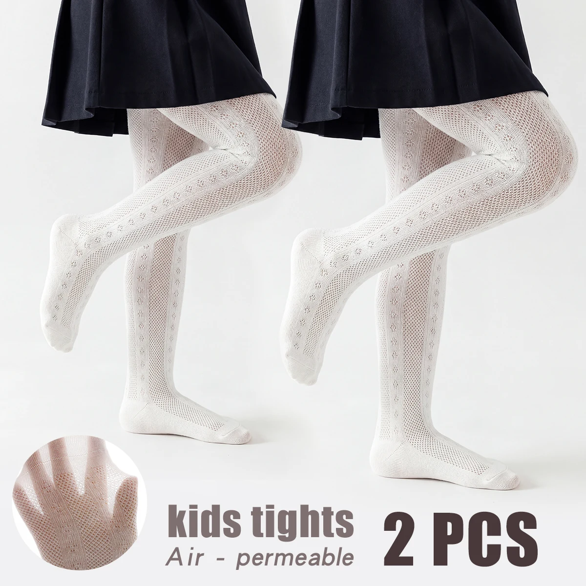 2 PCS Baby Girl’s Thin Mesh Tights – Soft, Elastic & Mosquito-Proof for Summer Baby Toddler Leggings