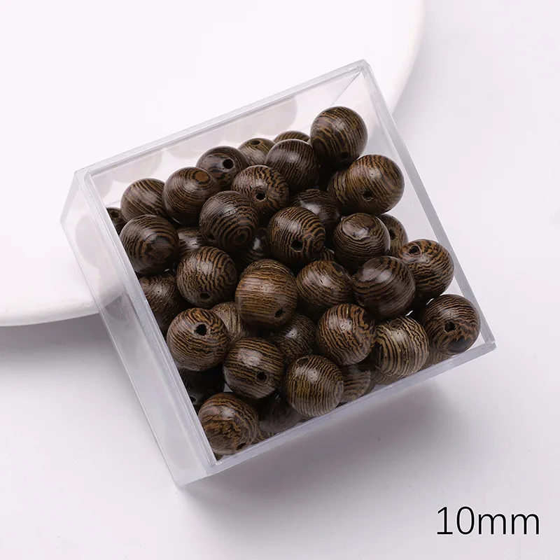 

60Pcs Vintage Wood Beads Small Round Craft Beads for Jewelry Making DIY Handmade Bracelets Accessories Unique Charms