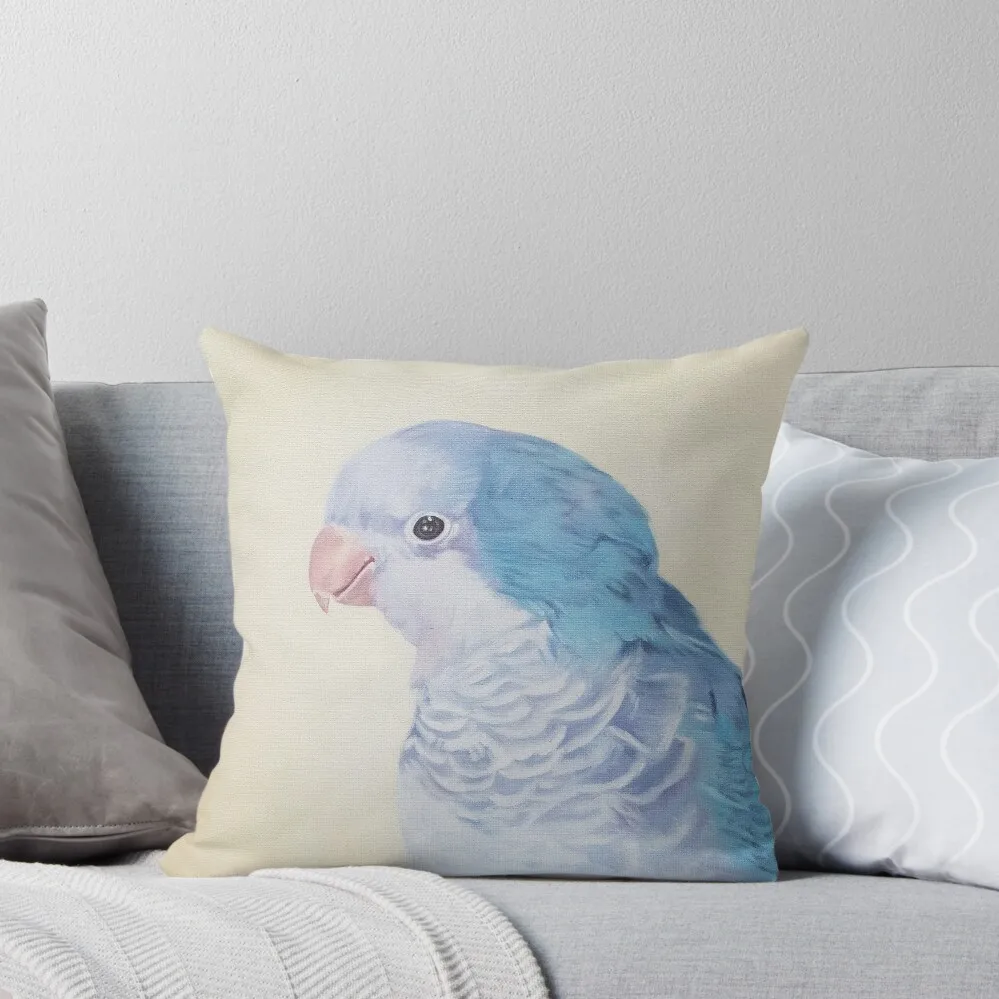 

Blue Quaker - pet bird portrait painting Throw Pillow christmas ornaments 2025 Luxury Room Decorative Cushions pillow