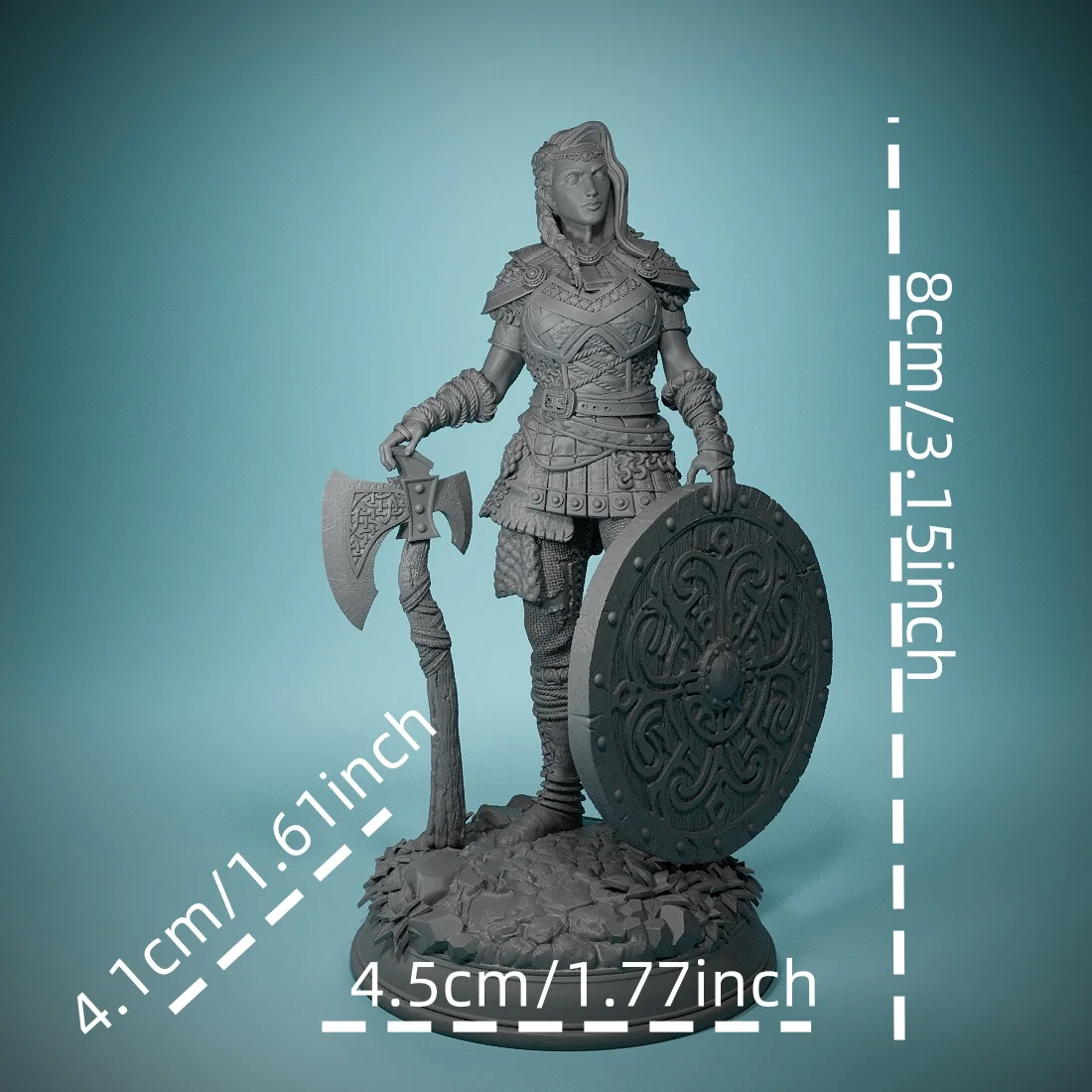 Elite Shieldmaiden Freya o Temido D & D Miniatura Resina Tabletop Miniaturas, perfeito para jogos de mesa e RPG