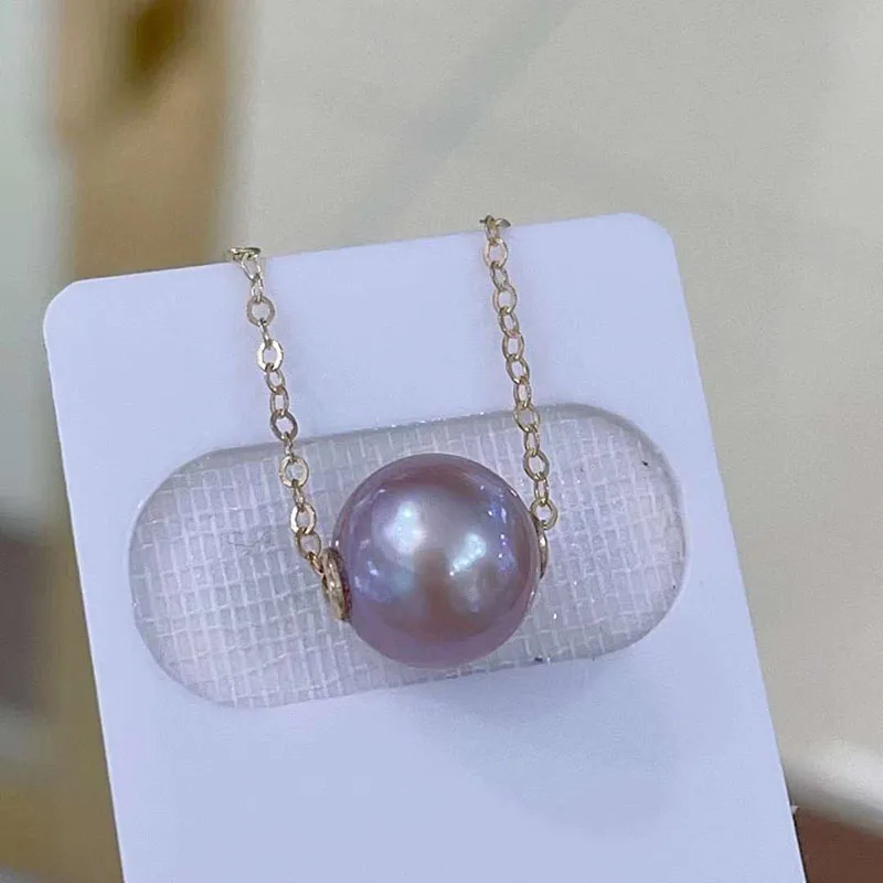 SGARIT Luxury Clavicular Chain Natural Purple Edison Pearl Pendant Handmade Woven Pearl Necklace for Woman Fine Jewelry