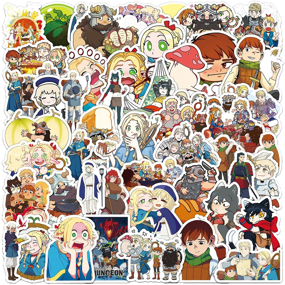 10/30/50pcs Falin Marsilla‌ Delicious In Dungeon Stickers Laios Anime Sticker Laptop Skateboard Phone Senshi Cartoon Decal Toys