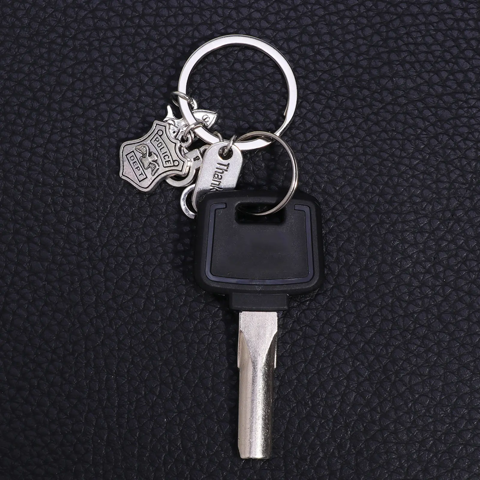 Thanksgiving Police Keychain Premium Metal Keyring Creative Shooting Hanging Decor for Phone Bag Keys Car