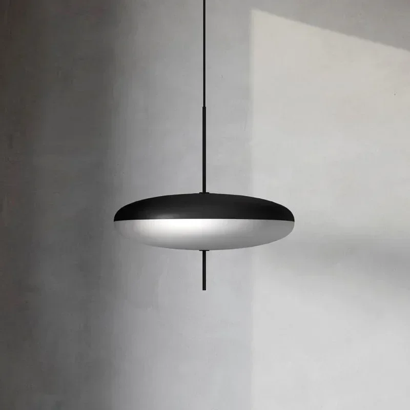 Modern Simple Astep Pendant Light Restaurant Living Lamp Bedroom Study Bar LED Lamp Black And White UFO Chandelier