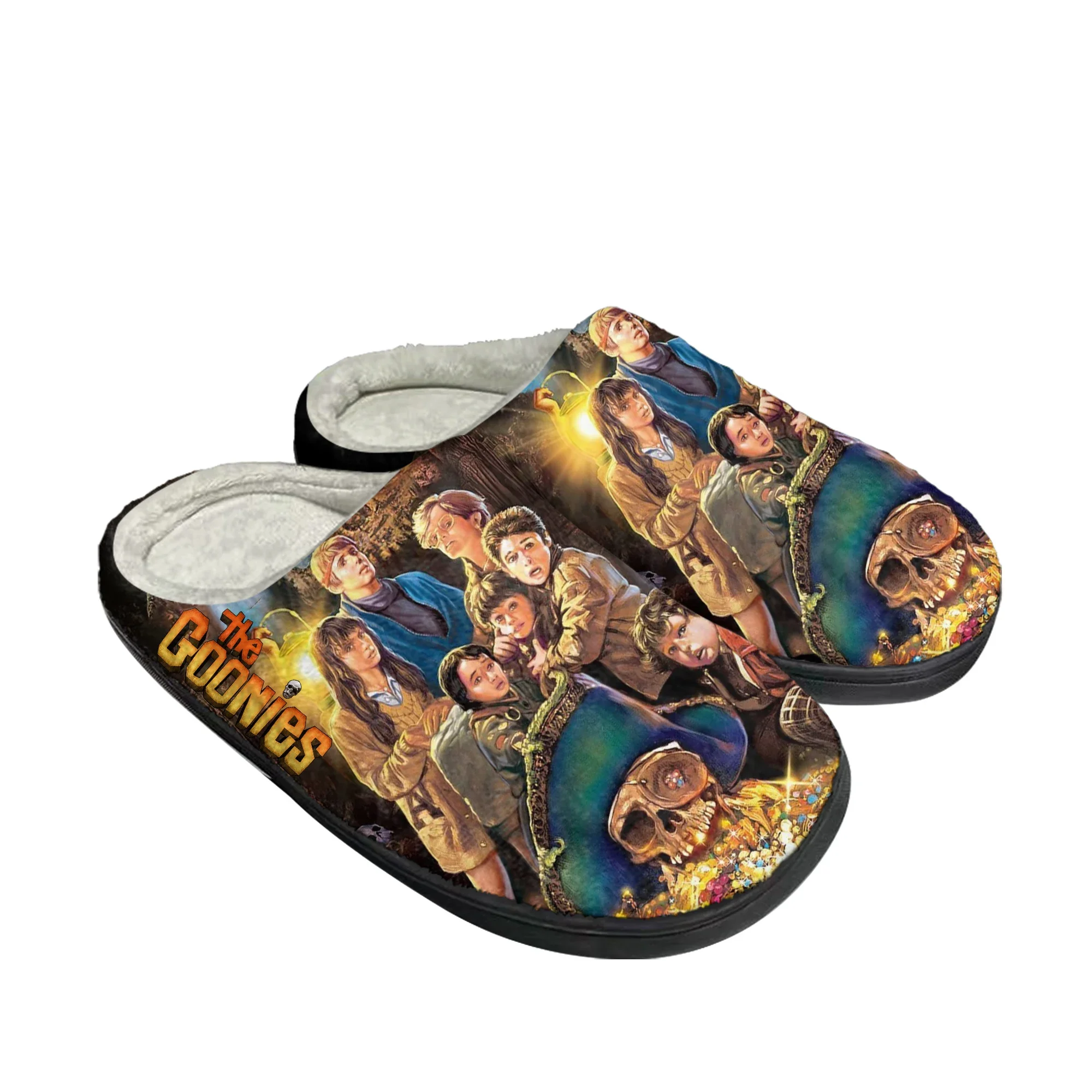 

Домашние хлопковые тапочки из фильма The Goonies, мужские и женские плюшевые повседневные теплые туфли для спальни, термодомашние тапочки, обувь на заказ