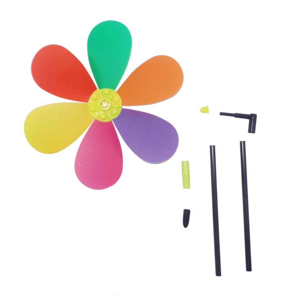 

4pcs Colorful Windmill Waterproof Pinwheel Garden nament Scenic Area Decoration Square Windmill Kids Gift Lightweight