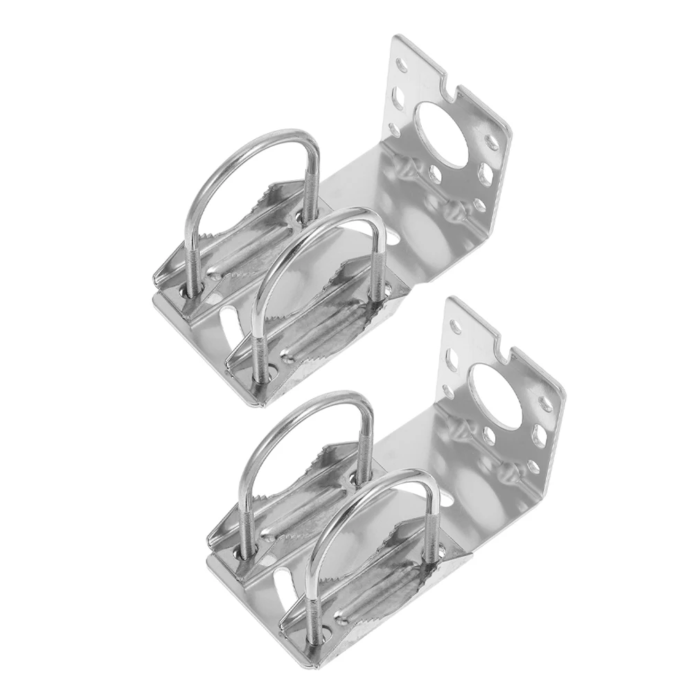 

2Pcs Antenna Mount Bracket L Shaped Aluminum Alloy Outdoor Pole Mount Clamping Mounting Pole Rack Universal Wall Satellite