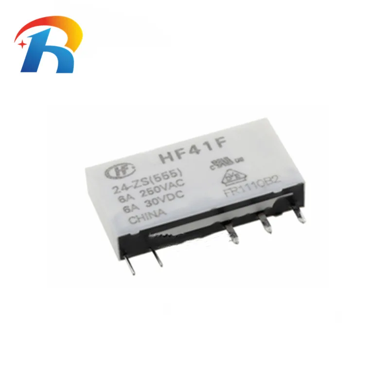 Free Shipping 5Pcs Power Relay HF41F 5/12/24V -ZS HF41F-5-ZS HF41F-12-ZS HF41F-24-ZS 5Pin 6A250V relay