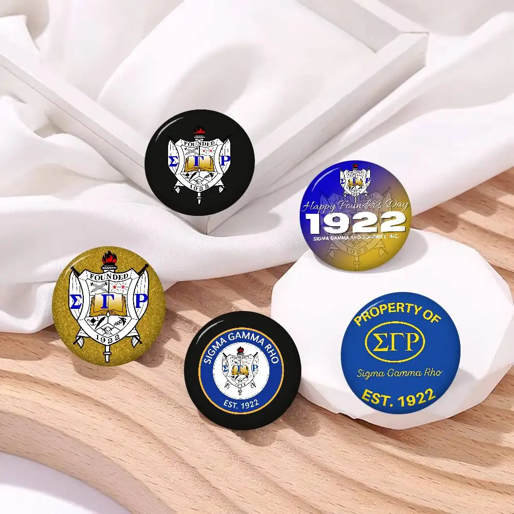 Sigma Gamma Rho LOGO Tinplate Soft Button Pin Brooch Metal Badge Custom Jewelry Accessories Hat Bag Lapel